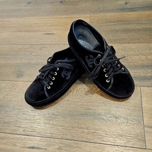 Chanel Black Velvet Sneakers - Size 39 1/2